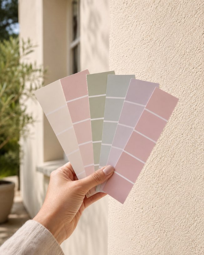 Colour consultation — swatches against painted render