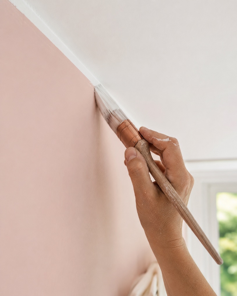 Craft detail — cutting in a crisp line by brush